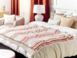 Beliani Blanket Magar Fabric 130 X 170 Cm Beige - thumbnail 2
