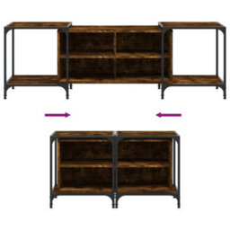 Berkfield Industrial Tv Cabinet Smoked Oak 153X37X50 Cm Engineered Wood - thumbnail 7