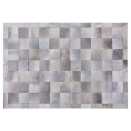 Beliani Rug Alacam Grey 140 X 200 Cm Leather - thumbnail 4