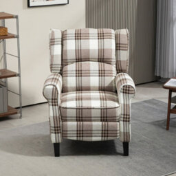 Homcom Recliner Chair For Living Room Wingback Chair With Padded Armrest Brown - thumbnail 7
