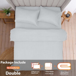 Aspire Homeware White Duvet Cover Complete Set, Reversible Modern Bedding Set, Double (L)200Cm X (W)200Cm - thumbnail 2