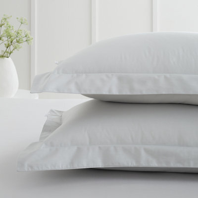 Bianca 400 Thread Count Cotton Sateen Oxford Pillowcase Pair Dove Grey - image 1