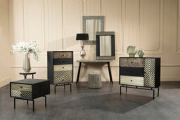 Orsina Black Gloss Finish Accent Wall Mirror - thumbnail 3