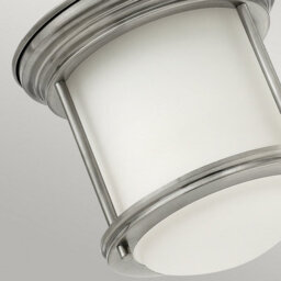 Luminosa Lighting Elstead Hinkley Hadrian 1 Light Flush Mount Antique Nickel With Opal Glass Ip44 - thumbnail 2