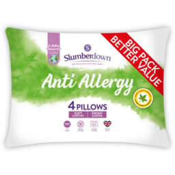 Slumberdown Anti Allergy Pillows 4 Pack Soft Support Front Sleeper Pillows For Neck Pain Relief Anti Bacterial Comfortable 48X74Cm - thumbnail 1