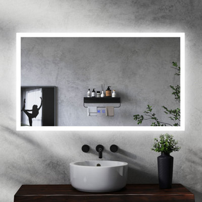 Maerts-E Large Bathroom Led Mirror 1200 X 700 mm 3 Colour Dimmable Lights Demister Touch Switch Illuminated Wall Mounted Vanity Mirror - image 1
