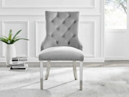 Furniturebox Uk Skye Round White Marble Effect Dining Table & 6 Grey Velvet Belgravia Chairs - thumbnail 7