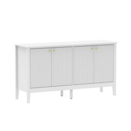 Melody Maison Large White 4 Door Sideboard With Gold Knobs - Hales White Range - thumbnail 6