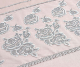 Homes & Linen Amara Floral Embroidered Pink Duvet Cover Set Soft Polyester Bedding With Pillowcases - thumbnail 2