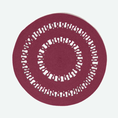 Homescapes Plum Crochet Braided Rug 70Cm Round - image 1