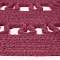 Homescapes Plum Crochet Braided Rug 70Cm Round - thumbnail 4