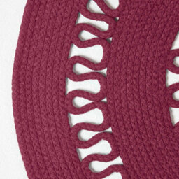 Homescapes Plum Crochet Braided Rug 70Cm Round - thumbnail 3