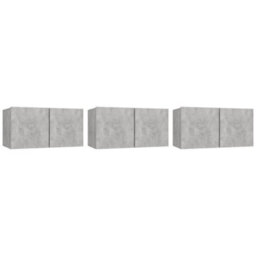 Berkfield Hanging Tv Cabinets 3 Pcs Concrete Grey 60X30X30 Cm - thumbnail 2