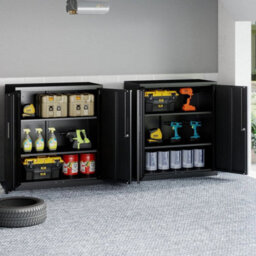 Black Metal Storage Cabinet With 2 Lockable Doors - thumbnail 6