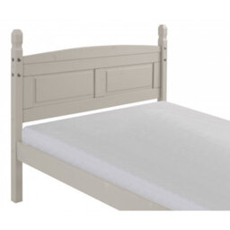 "Mercers Furniture Corona Grey Wax 4'6"" Low End Double Bed Frame Solid Pine With Mexican Styling" - thumbnail 2