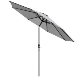 Sundaze 2.7M Grey Round Garden Parasol Unbrella Outdoor Patio Crank Tilt With Base - thumbnail 2