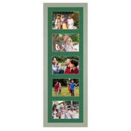 AK Frames 26X8 Green Modern Multi Photo Frame With Emerald Mount - Holds 5 Apertures (5X) 6X4 Photos - thumbnail 1