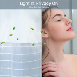 Drifted Root No Hook Jacquard Shower Curtain With Snap In Liner Four Magnets Side Suction Cups Water Repellent And Window - thumbnail 5
