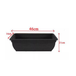 Plastic Pot Trough  46 Cm Plant Winchester Bel Garden Flower Patio Rectangle Planter Uk Ebony - thumbnail 3