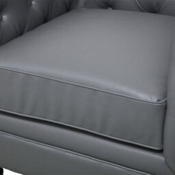 Furniture in Fashion Hertford Chesterfield Faux Leather 1 Seater Sofa In Dark Grey - thumbnail 4