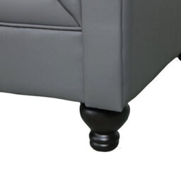 Furniture in Fashion Hertford Chesterfield Faux Leather 1 Seater Sofa In Dark Grey - thumbnail 5