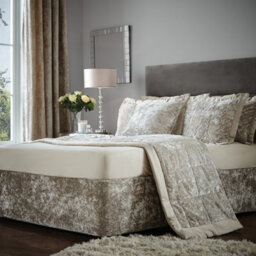 Catherine Lansfield Bedroom Crushed Velvet Divan Base Wrap Natural - thumbnail 5
