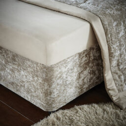 Catherine Lansfield Bedroom Crushed Velvet Divan Base Wrap Natural - thumbnail 1