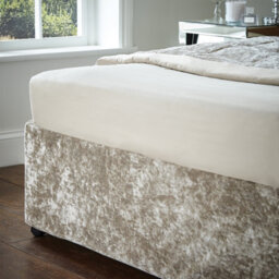 Catherine Lansfield Bedroom Crushed Velvet Divan Base Wrap Natural - thumbnail 2