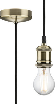 Knightsbridge 8271Lab 1.8M Vintage Pendant Set In An Antique Brass Finish - image 1