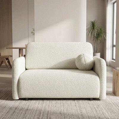 Viva Sun Ii Sofa Bed With Sleeping Function And Bedding Storage Metal Legs Wooden Frame 130X103X85Cm White - image 1