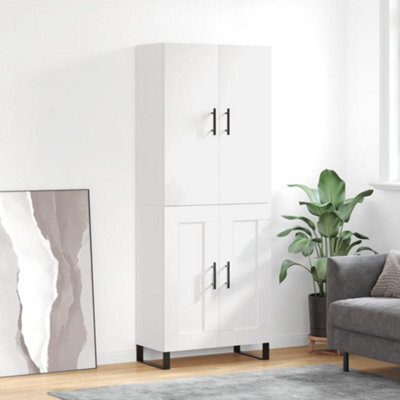 Berkfield Highboard White 69.5X34X180 Cm Engineered Wood - image 1