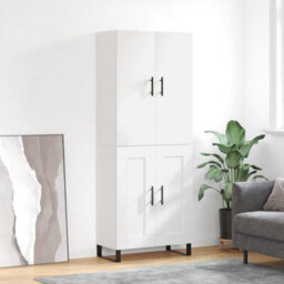 Berkfield Highboard White 69.5X34X180 Cm Engineered Wood - thumbnail 1