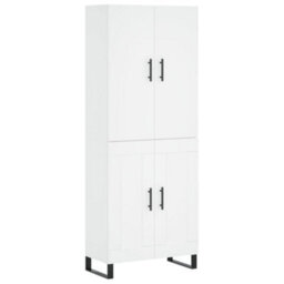Berkfield Highboard White 69.5X34X180 Cm Engineered Wood - thumbnail 2