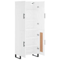 Berkfield Highboard White 69.5X34X180 Cm Engineered Wood - thumbnail 4