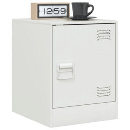 Berkfield Bedside Cabinet White 34.5X39X44 Cm Steel - thumbnail 4