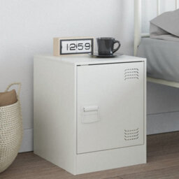 Berkfield Bedside Cabinet White 34.5X39X44 Cm Steel