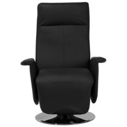 Beliani Recliner Chair Prime With Footrest Faux Leather Black - thumbnail 4