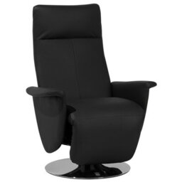 Beliani Recliner Chair Prime With Footrest Faux Leather Black