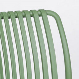 Modern Green Slatted Garden Chair Plastic Indoor Outdoor Patio Dining Stackable - thumbnail 5