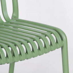 Modern Green Slatted Garden Chair Plastic Indoor Outdoor Patio Dining Stackable - thumbnail 6