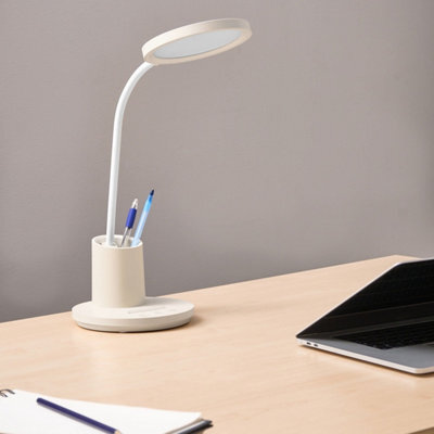 Beliani Office Desk Lamp Beige - Adjustable Arm, Stepless Dimmer, 3 Cct Modes - image 1