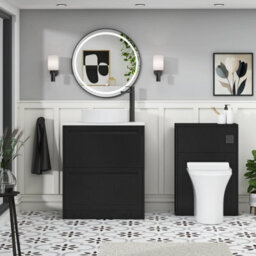 Royal Bathrooms Royal Bathroom Elmore 700mm Matt Nocturne Black Freestanding Vanity Unit 2 Drawer With Plain White Worktop & No Basin - thumbnail 5