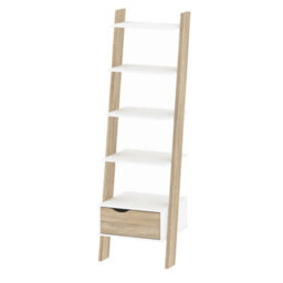 Furniture To Go Oslo Leaning Bookcase 1 Drawer White Oak - thumbnail 3