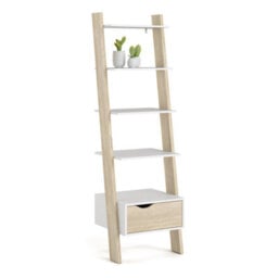 Furniture To Go Oslo Leaning Bookcase 1 Drawer White Oak - thumbnail 4