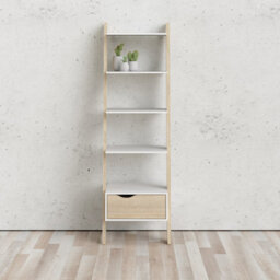Furniture To Go Oslo Leaning Bookcase 1 Drawer White Oak - thumbnail 5