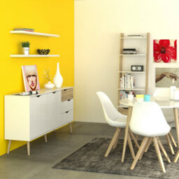 Furniture To Go Oslo Leaning Bookcase 1 Drawer White Oak - thumbnail 8