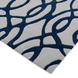 Blue Wool Handmade Luxurious Modern Easy To Clean Abstract Dining Room Bedroom And Living Room-120Cm X 170Cm - thumbnail 2