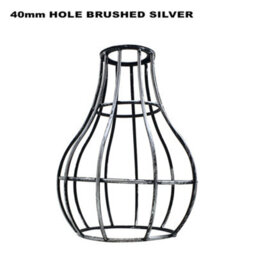 Brushed Silver Metal Wire Cage Ceiling Light Shade Easy Fit Lamp Shade, Ceiling Hanging Indoor Pendant Light Lampshade