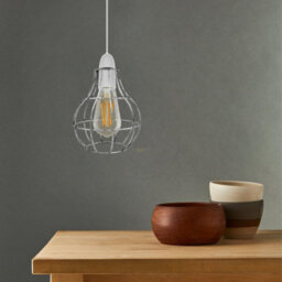 Brushed Silver Metal Wire Cage Ceiling Light Shade Easy Fit Lamp Shade, Ceiling Hanging Indoor Pendant Light Lampshade - thumbnail 4
