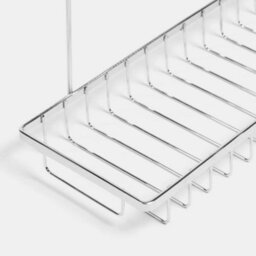 Silver Over-The-Door Shower Caddy Double Shelf Organiser Storage Rust Resistant - thumbnail 4